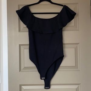 Topshop off the shoulder black bodysuit